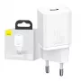 Carregador rápido de parede Baseus Super Si para smartphone branco CA para interior