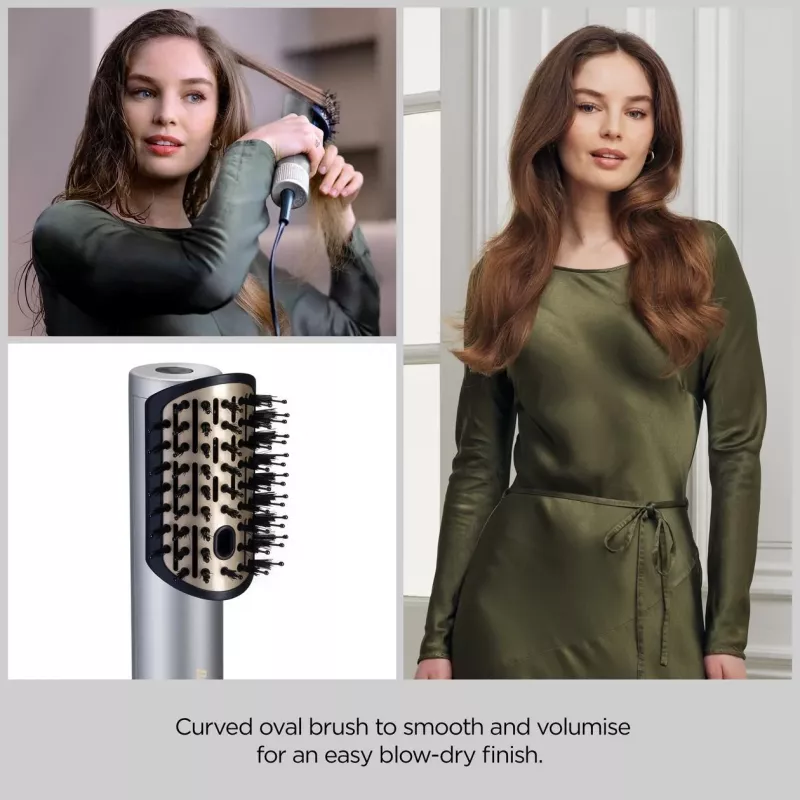Conjunto de styling de cabelo BABYLISS AS6555E — tecnologia Airflow, 4 níveis de calor, cabo de 2,5 m, prateado/dourado