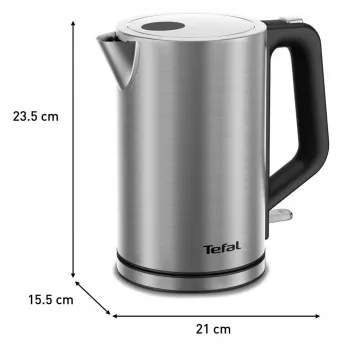Chaleira elétrica Tefal KI513D10 aço inoxidável 1,7 L 2200 W, sem fios, base de 360°