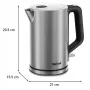 Tefal Bronx KI513D10 chaleira elétrica, 1,7 l, 2400 W, aço inoxidável, base rotativa, filtro, prateada