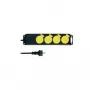 REV 0512468555 tomada múltipla 4 vias IP44 para exterior, 1,4 m, preto/amarelo