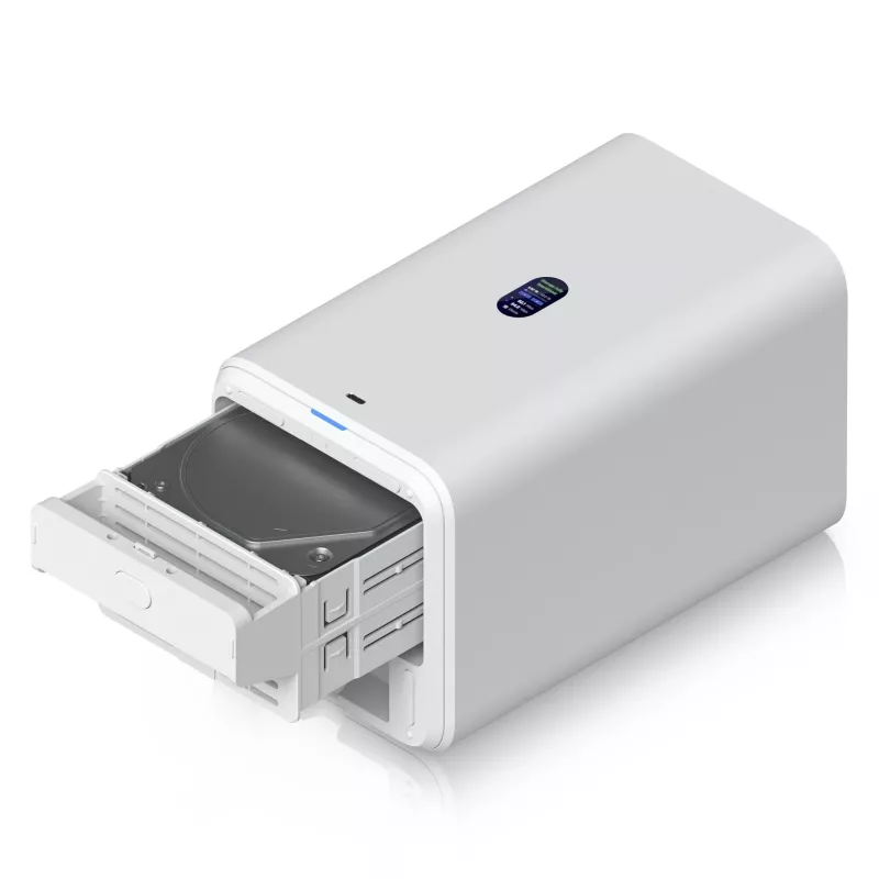Ubiquiti UNAS-2-W Unifi NAS 2X 3.5 gavetas HDD, 2,5 GbE, USB-C, adaptador PoE++