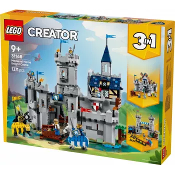 Brinquedo de construção LEGO Creator 3-in-1 conjunto Castelo Medieval dos Cavaleiros 31168 — 1371 peças, 6 minifiguras, a partir dos 9 anos