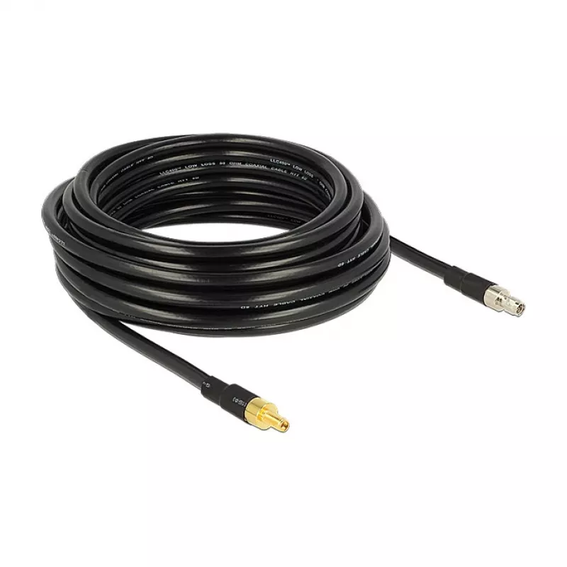 Cabo coaxial DeLOCK 10 m SMA/SMA CFD400 LLC400 preto