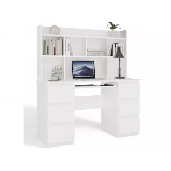 Conjunto secretária KUBA + módulo de extensão, branco