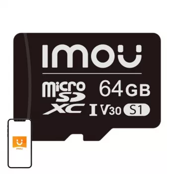 Cartão de memória MicroSD IMOU ST2-64-S1 64 GB, Class 10, leitura 95 MB/s, escrita 35 MB/s, U3 V30