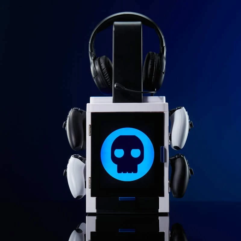 Numskull Games PS5 Inspired Gaming Locker, suporte para jogos, PlayStation 5, cinzento, com fios, 1 unid.
