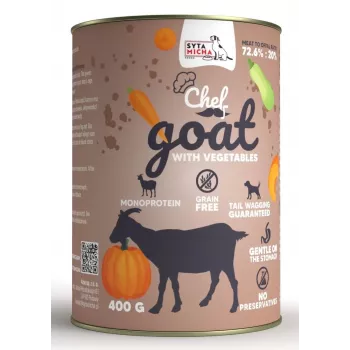 SYTA MICHA Chef Cabra com legumes Ração húmida para cães 400 g – sem cereais, sem glúten, 82,1% humidade