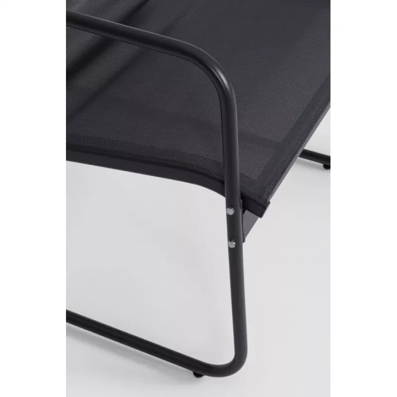 Conjunto de mobiliário de jardim Extralink BLACK FOREST têxtil duas cadeiras + espreguiçadeira + mesa dobrável preto L-0358 conjunto de mobiliário de exterior