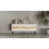 Móvel de TV Cama INSERTO 3D 143.5x40x61.5 cashmere + LED