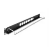 DeLOCK 67060 Patch panel de 19 polegadas tipo D com alívio de tensão, 8 portas centradas, 1U, preto