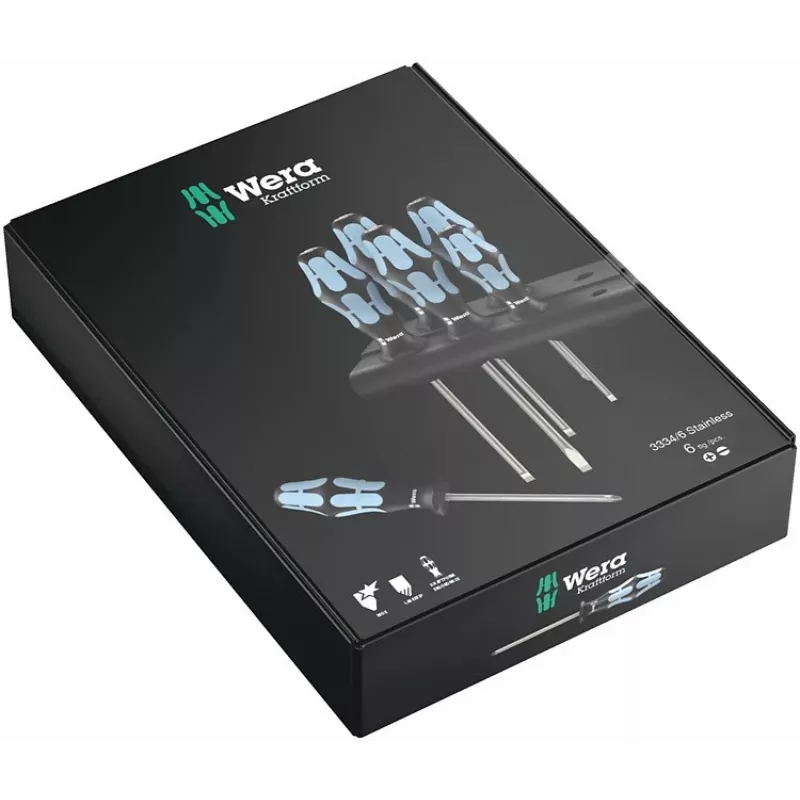 Wera 3334/6 conjunto de chaves de fendas em aço inoxidável (6 un.)
