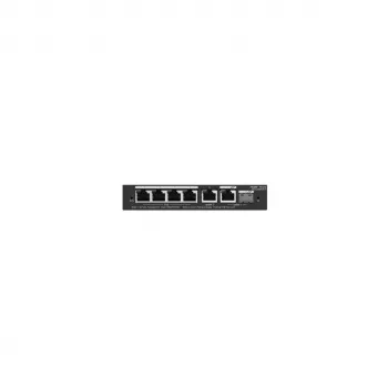 Switch PoE gerido RUIJIE RG-ES206GS-P — L2, 6x Gigabit RJ-45, 1x SFP, 4 portas PoE (orçamento de 54 W), 12 Gbit/s, gerido na cloud