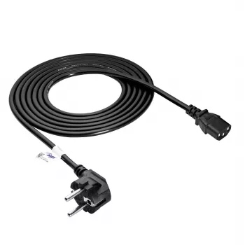 Akyga AK-PC-06A cabo de alimentação CEE 7/7 para IEC C13, 3 m, preto