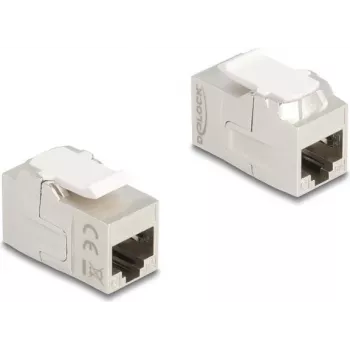 Delock 90718 Acoplador de módulo Keystone RJ45 fêmea para RJ45 fêmea, Cat.6A, blindado