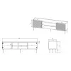 Móvel de TV com lareira elétrica Cama Meble ONDA 180,5×40×58,0 cm, aglomerado, verde, de pé ou para montagem na parede