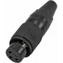 Conector fêmea XLR 3 pinos Omnitronic IP 30208436 – conector fêmea de encastrar para aparelhos de áudio