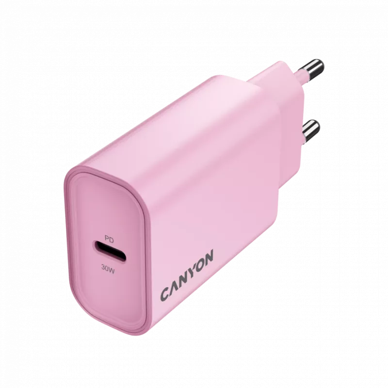 Carregador CANYON OnCharge 30CL Max Power 30W 1xPD EU rosa