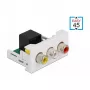 Módulo DeLOCK Easy 45 3 x conector fêmea RCA para conector fêmea RJ45 22,5 x 45 mm