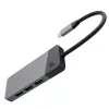 Hub USB Type-C Green Cell HUBGC01 — 7 portas: 3×USB‑A 3.2 Gen 1, 1×USB‑C 3.2 Gen 1, HDMI, leitor de cartões microSD+SD — Prateado