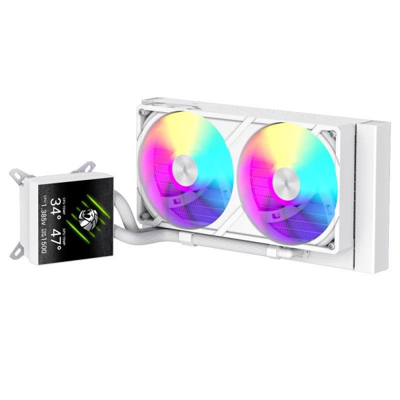 Refrigeração líquida para CPU Gamemax | GLACIER 240 LCD WH | Intel, AMD