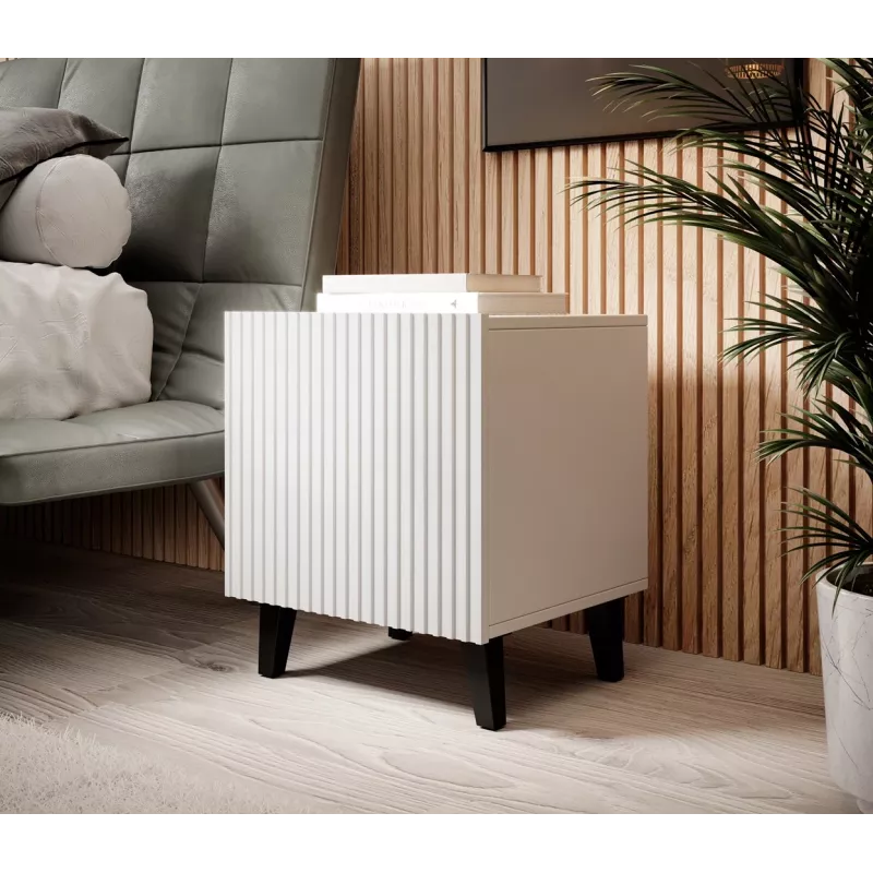 Mesa de cabeceira cama meble PAFOS 2 unid., 45x40x51 cm, branco mate, MDF/aglomerado, espessura da estrutura 16 mm