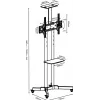 Suporte de TV com rodas TB TB-ST1 para televisores até 75 polegadas (máx. 45 kg), VESA 600x400