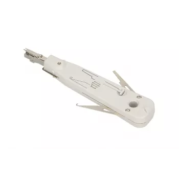 Ferramenta de inserção Krone Extralink NT-T002, lâmina em aço temperado, cabo em plástico, função de bloqueio, cinzento/branco