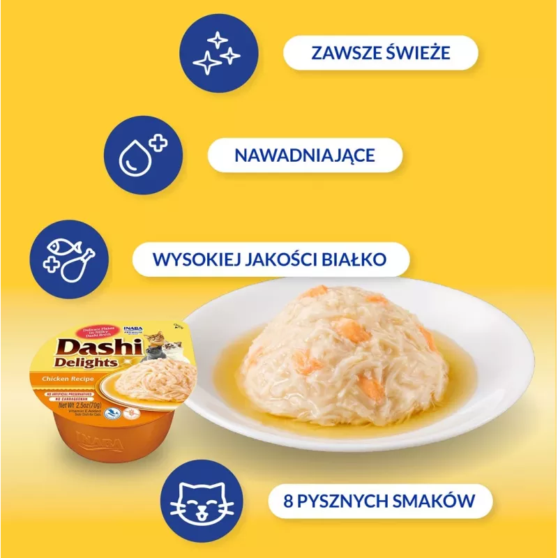 INABA Dashi Delights frango em caldo - snack para gatos - 70 g