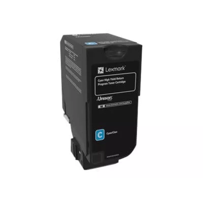 Lexmark 74C2HC0 Cartucho de toner retornável, ciano, alto rendimento, 12000 páginas