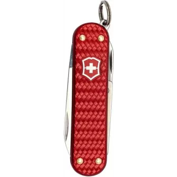 Canivete Victorinox Classic SD Precious Alox Iconic Red — multiferramenta compacta para porta-chaves, lâmina pequena, tesoura, lima de unhas