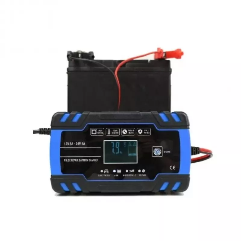 Extralink | Carregador automático | para bateria 12/24V 8A azul