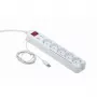 Proteção contra sobretensões Gembird PCW-MS-2G branca 5 tomadas AC 250V 1,8m