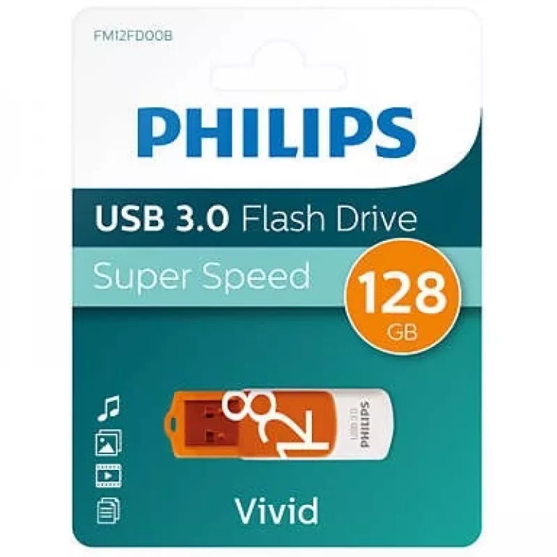 Pen USB Philips FM12FD00B 128 GB USB Type-A 3.2 Gen 1 (3.1 Gen 1) Laranja, Branco