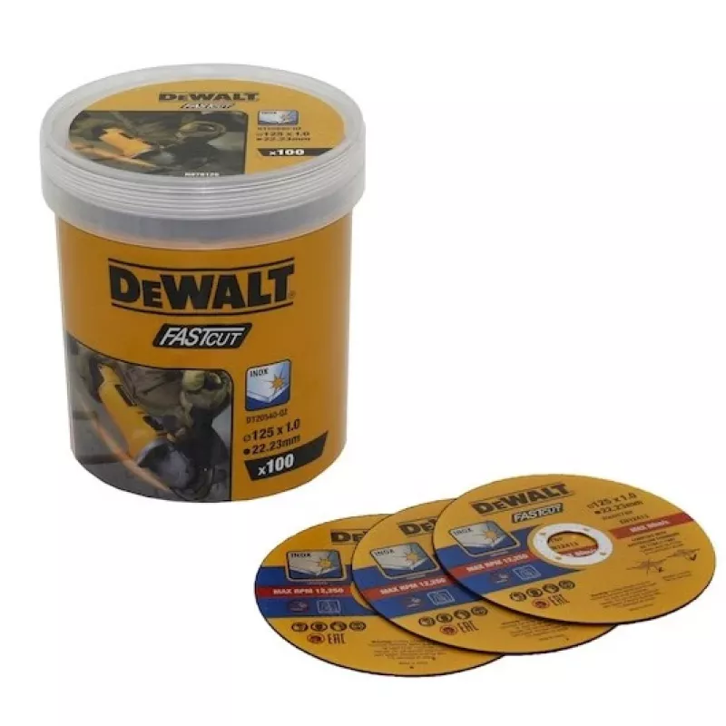 DeWalt DT20540-QZ Metal Target Inox discos de corte 125 x 1,0 mm, pack de 100