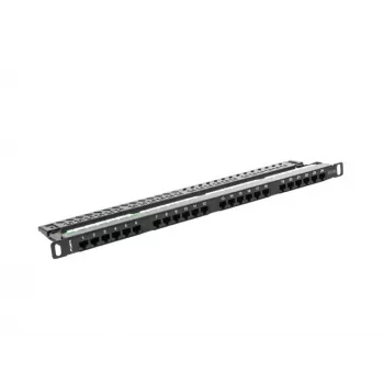 Lanberg PPU5-0024-B - RJ-45 - Cat5, Cat5e - preto - metal - montagem em rack - 0,5HE (PPU5-0024-B)