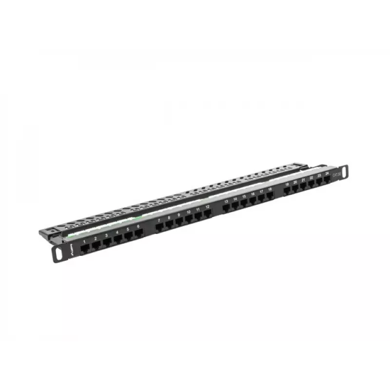 Lanberg PPU5-0024-B - RJ-45 - Cat5, Cat5e - preto - metal - montagem em rack - 0,5HE (PPU5-0024-B)