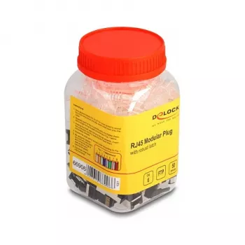 Ficha modular RJ45 DeLOCK Cat.6 50 unid. conjunto com gatilho robusto