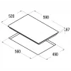 Placa encastrável CATA TN 604 – 59 cm preta, 4 zonas de cozedura, controlo tátil, indicador LED
