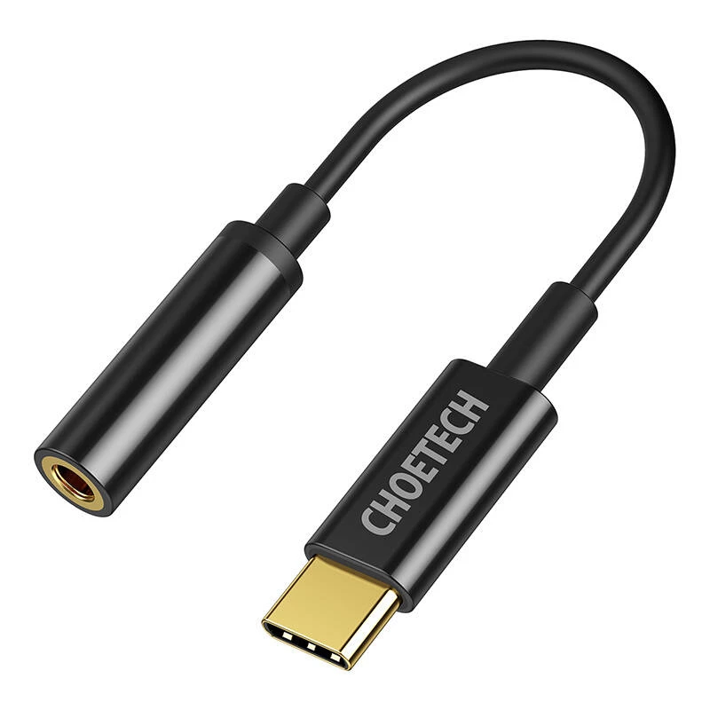 Adaptador de áudio CHOETECH USB Type-C (macho) para jack 3,5 mm (fêmea) Modelo AUX003