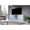 Cama Meble QIU 160 móvel de TV, MDF, branco brilhante