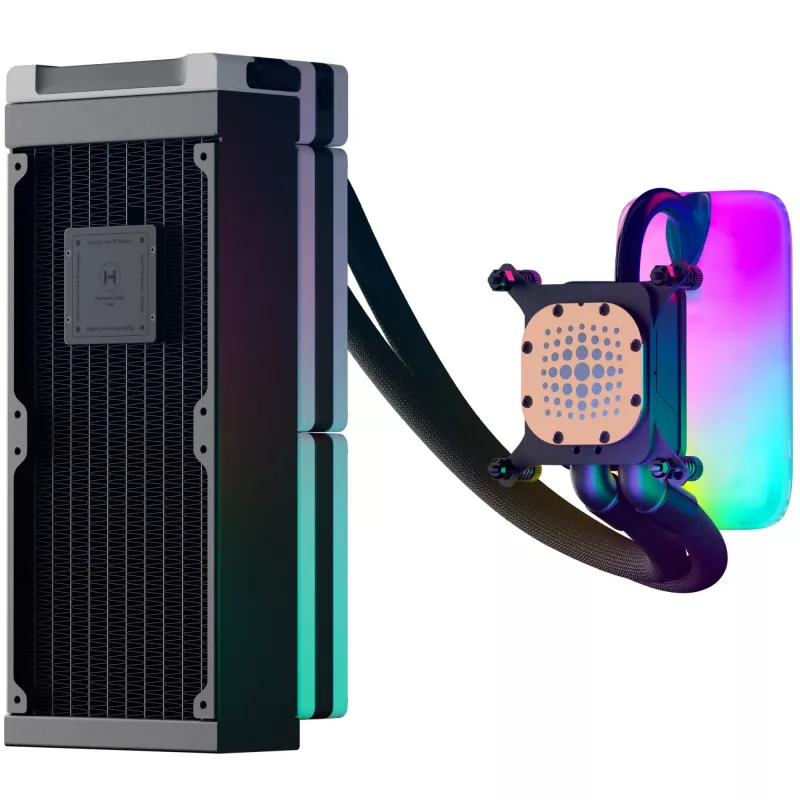 Kit de refrigeração líquida para processador HYTE THICC Q60 12 cm preto, branco 2 unid.