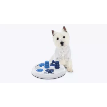 Brinquedo interativo de puzzle para cães Trixie Flip Board para snacks e distribuição de alimento, plástico, 22 cm de diâmetro, base antiderrapante, para raças pequenas 5–10 kg