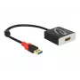 Adaptador de cabo de vídeo DeLOCK 62736 USB Type-A para HDMI 0,2 m preto