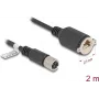Cabo de rede DeLOCK M12 X-codificado 8 pinos conector fêmea para conector fêmea RJ45 Cat.6A 2 m preto