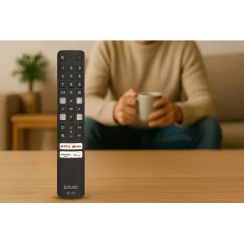 Comando à distância universal SAVIO RC-15 para TCL SMART TV, IR sem fios, preto, alcance 10 m