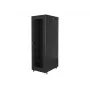 Armário rack Lanberg FF01-8042-23B de chão de 19 polegadas 42U 800x1000 mm, porta de malha perfurada, flat pack, preto