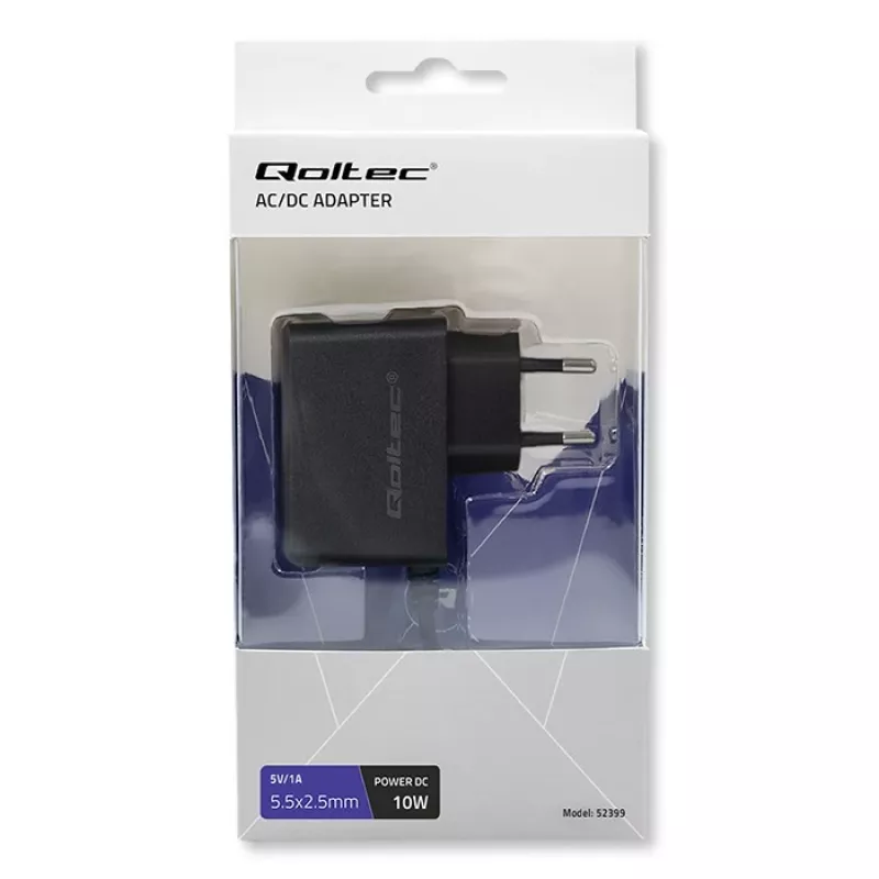 Fonte de alimentação com ficha 10W 5V, 2A, 5,5x2,5