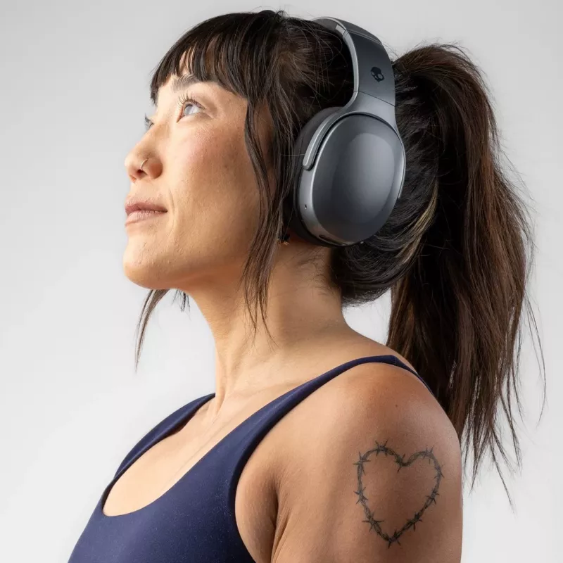 Skullcandy Crusher 540 Active S6EVW-T992 auscultadores over-ear, sem fios e com fio, Bluetooth, Sensory Bass, bateria de 40 h, dobráveis, Black Coal