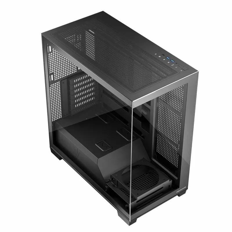 Caixa de PC MODECOM Volcano Stellar NF ATX Midi Tower, vidro temperado, preto, suporta ATX/micro ATX, GPU até 420 mm, cooler da CPU 175 mm